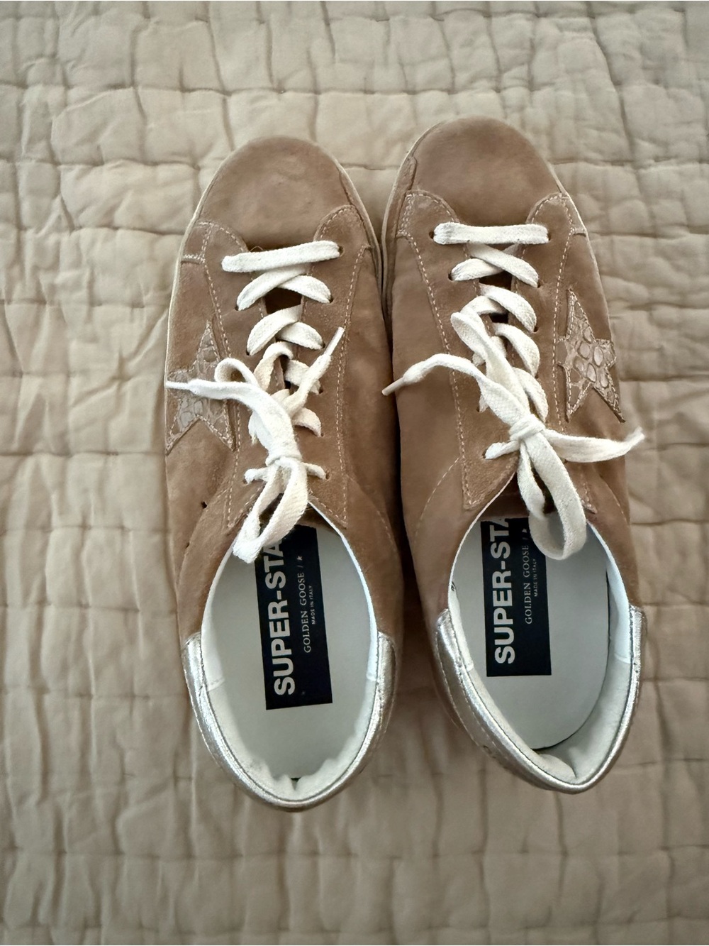 Golden Goose Women’s Suede Lace-Up Sneakers in Taupe - Picture 4 of 4